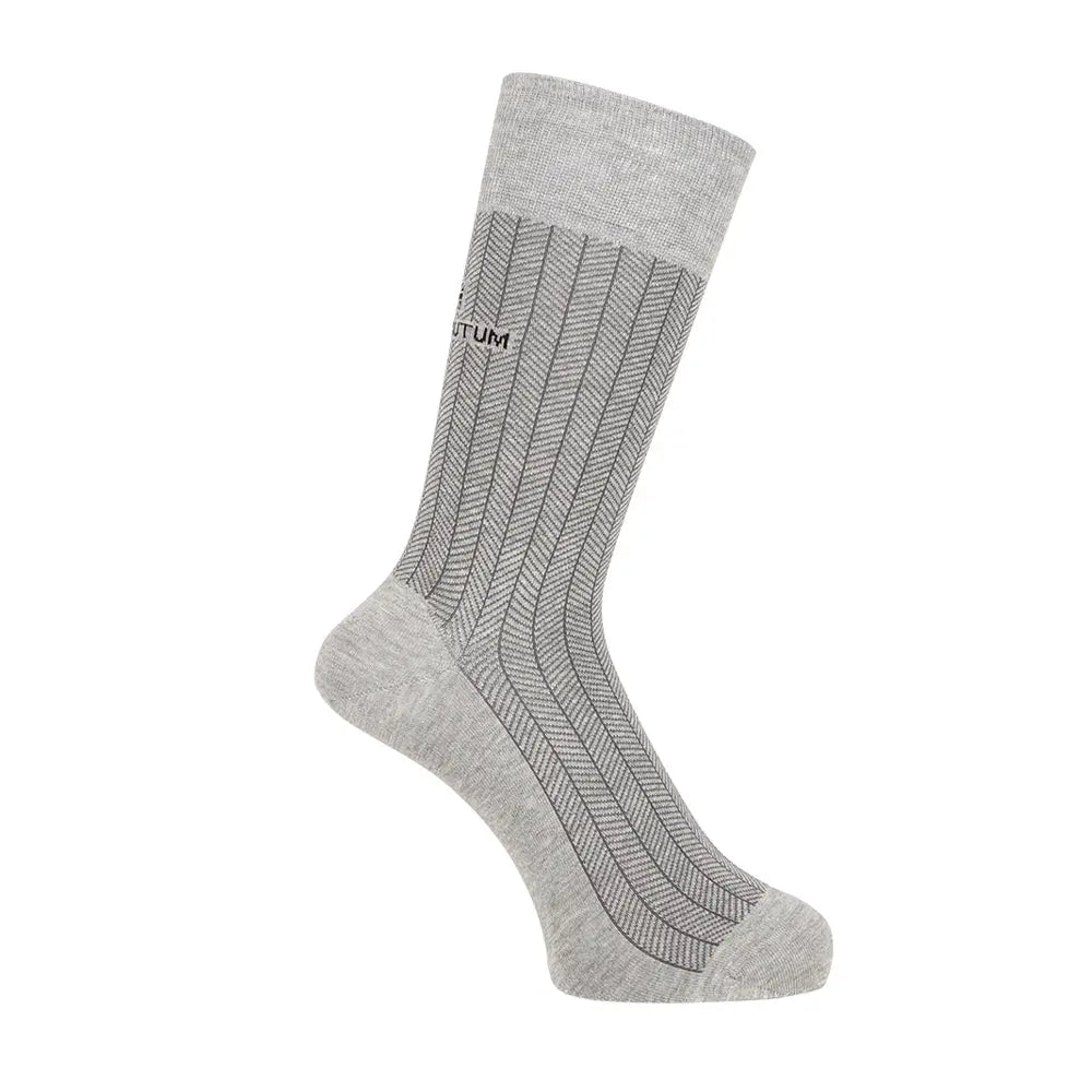 Aquascutum アクアスキュータム ソックス スマートヘリンボーン - ビジネスソックス Gray / 25-27 RENOWNINX ONLINE SHOP