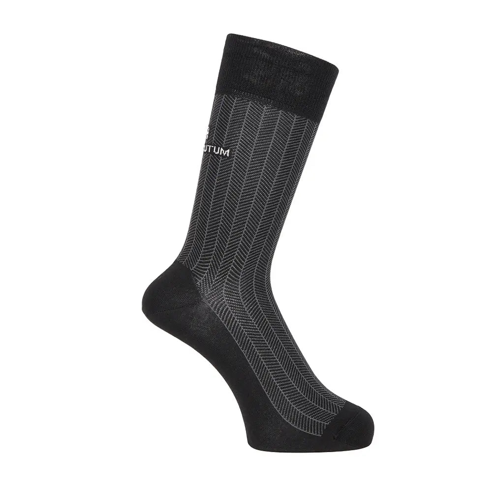 Aquascutum アクアスキュータム ソックス スマートヘリンボーン - ビジネスソックス Black / 25-27 RENOWNINX ONLINE SHOP