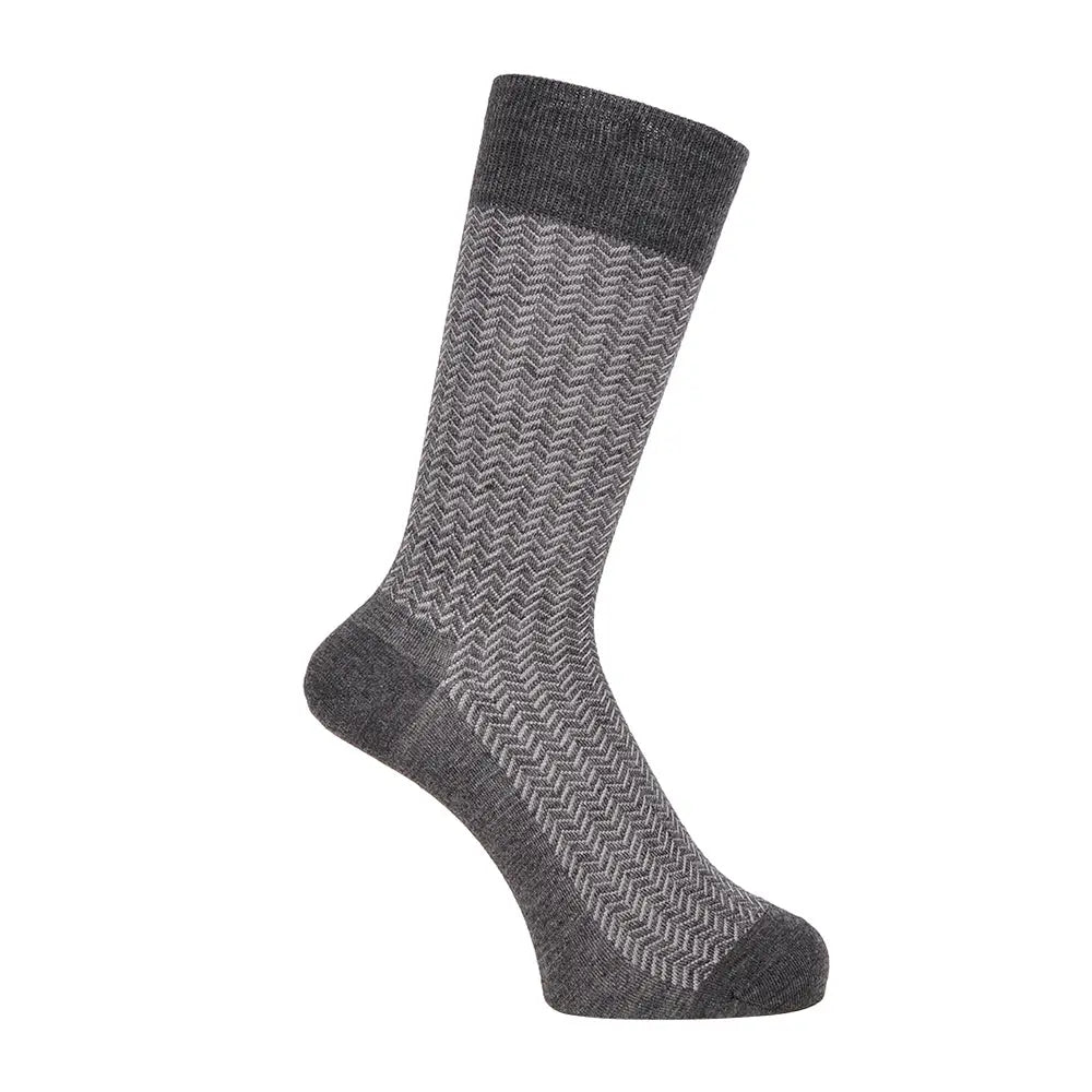 Aquascutum アクアスキュータム ソックス ヘリンボーン - ビジネスソックス Gray / 25-27 RENOWNINX ONLINE SHOP