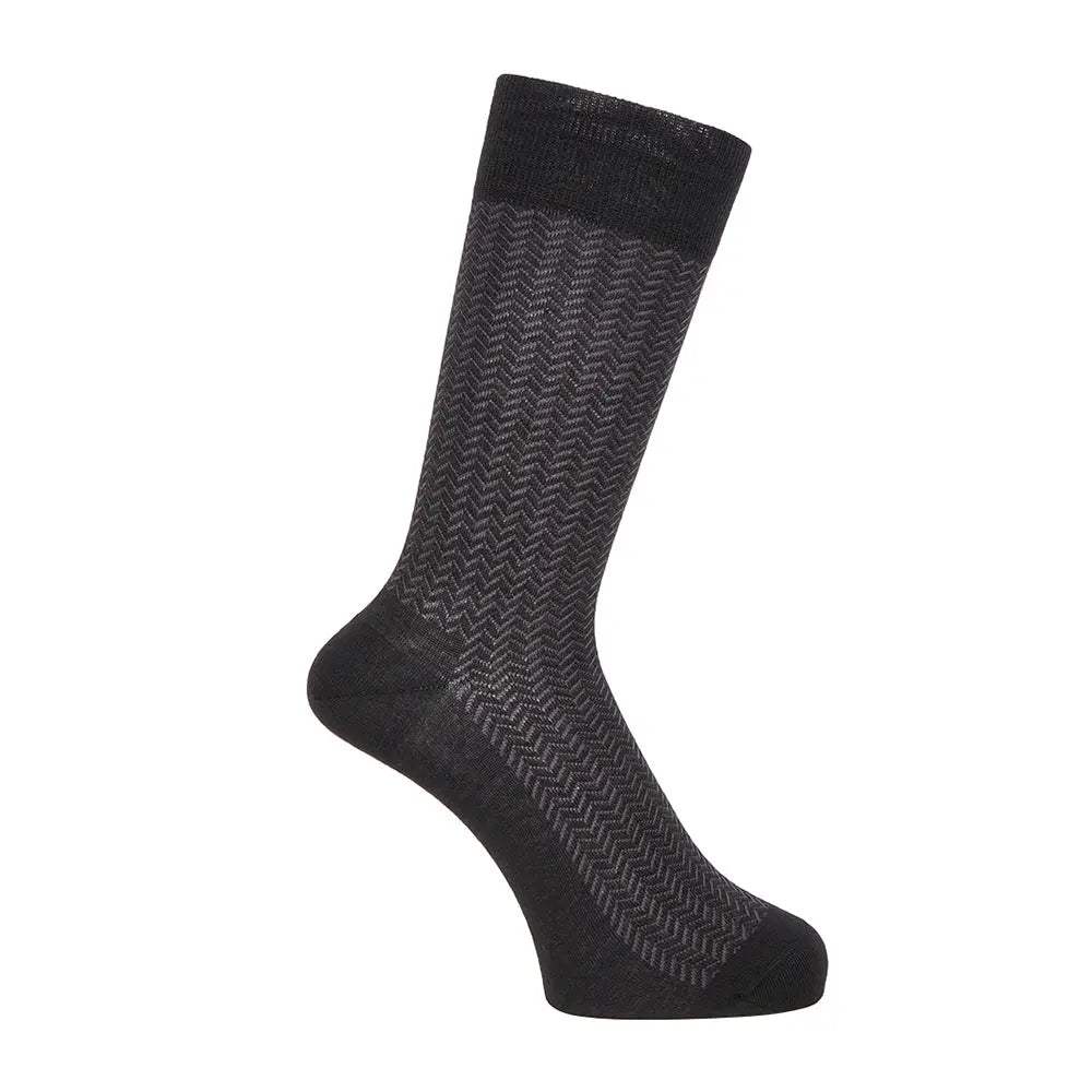 Aquascutum アクアスキュータム ソックス ヘリンボーン - ビジネスソックス Black / 25-27 RENOWNINX ONLINE SHOP