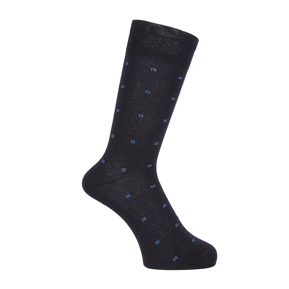 Aquascutum アクアスキュータム ソックス 小紋 - ビジネスソックス Navy / 25-27 RENOWNINX ONLINE SHOP