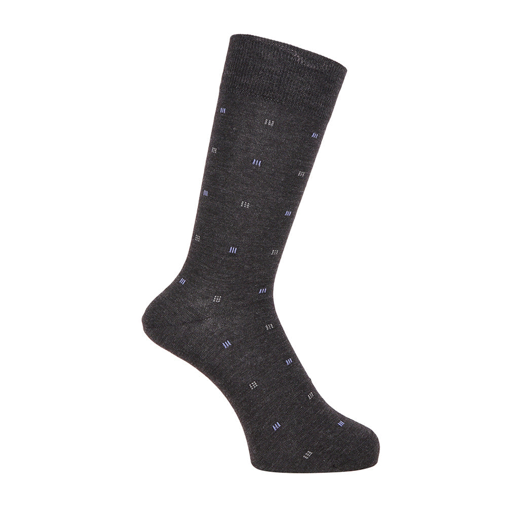 Aquascutum アクアスキュータム ソックス 小紋 - ビジネスソックス Charcoal Gray / 25-27 RENOWNINX ONLINE SHOP