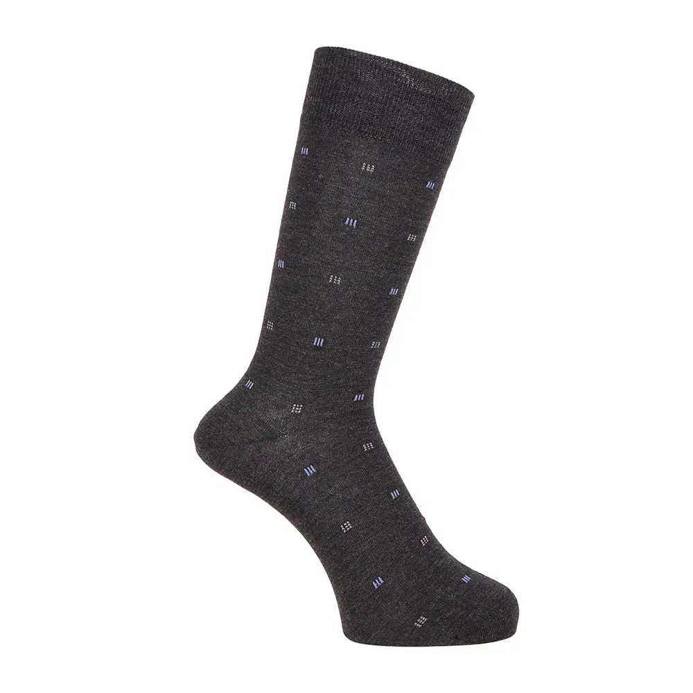 Aquascutum アクアスキュータム ソックス 小紋 - ビジネスソックス Charcoal Gray / 25-27 RENOWNINX ONLINE SHOP