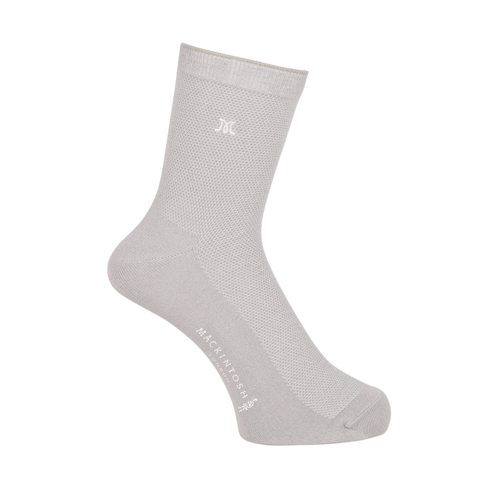 MACKINTOSH LONDON マッキントッシュ ロンドン ソックス カノコロゴ刺繍ハーフ丈 - カジュアルソックス Light Gray / 25-27 RENOWNINX ONLINE SHOP