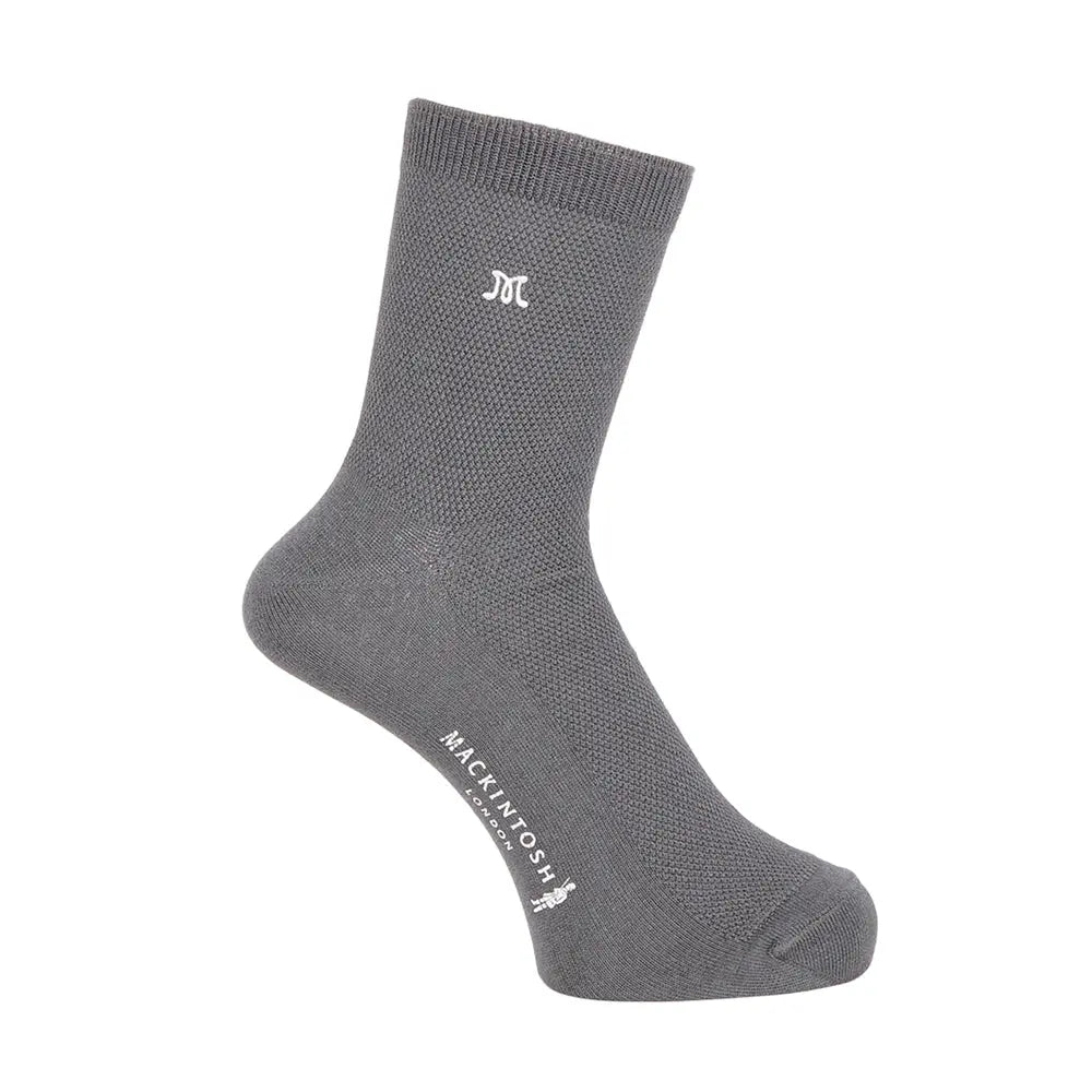 MACKINTOSH LONDON マッキントッシュ ロンドン ソックス カノコロゴ刺繍ハーフ丈 - カジュアルソックス Gray / 25-27 RENOWNINX ONLINE SHOP