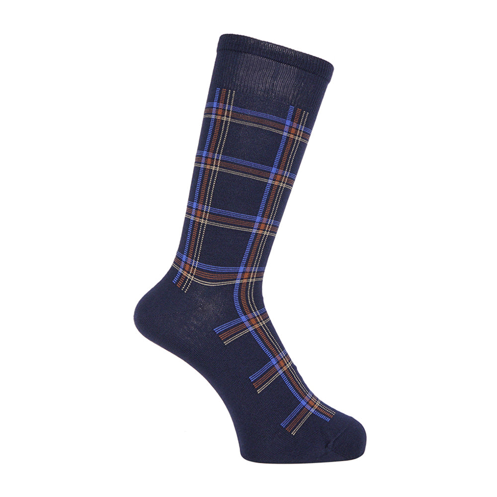 Aquascutum アクアスキュータム ソックス ソフトテンションクラブチェック - カジュアルソックス Navy / 27-29 RENOWNINX ONLINE SHOP