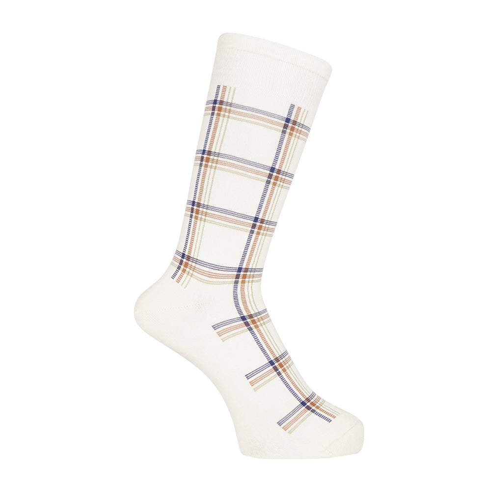Aquascutum アクアスキュータム ソックス ソフトテンションクラブチェック - カジュアルソックス Beige / 27-29 RENOWNINX ONLINE SHOP