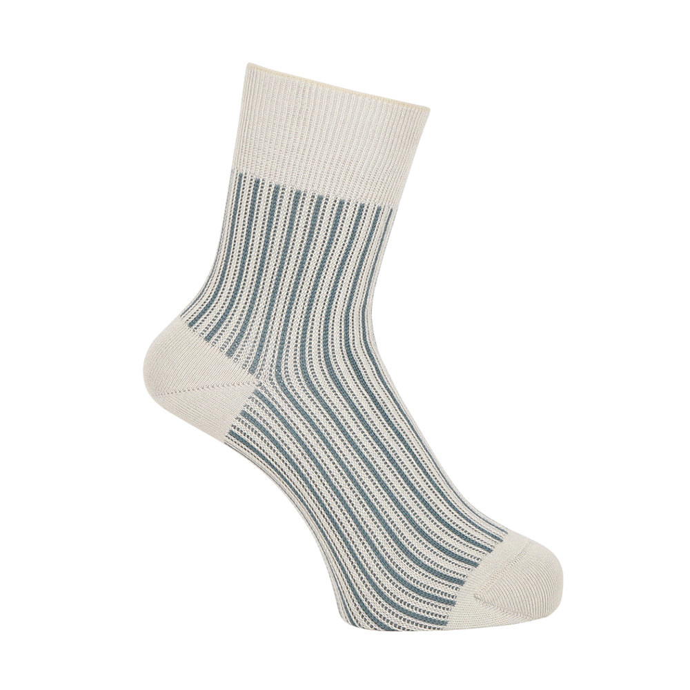 Aquascutum アクアスキュータム ソックス ソフトテンションストライプハーフ丈 - カジュアルソックス Light Green / 24-26 RENOWNINX ONLINE SHOP