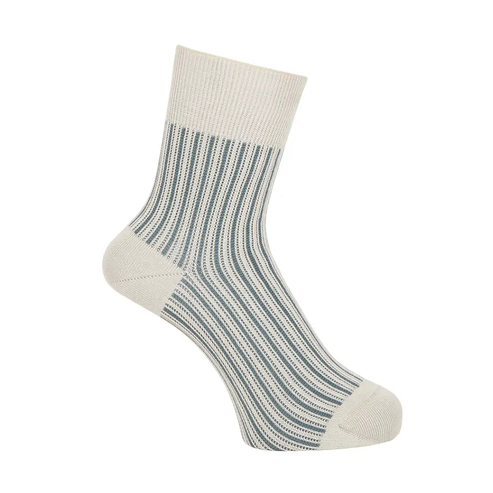 Aquascutum アクアスキュータム ソックス ソフトテンションストライプハーフ丈 - カジュアルソックス Light Green / 24-26 RENOWNINX ONLINE SHOP