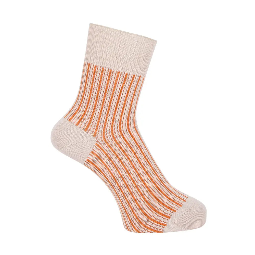 Aquascutum アクアスキュータム ソックス ソフトテンションストライプハーフ丈 - カジュアルソックス Beige / 24-26 RENOWNINX ONLINE SHOP