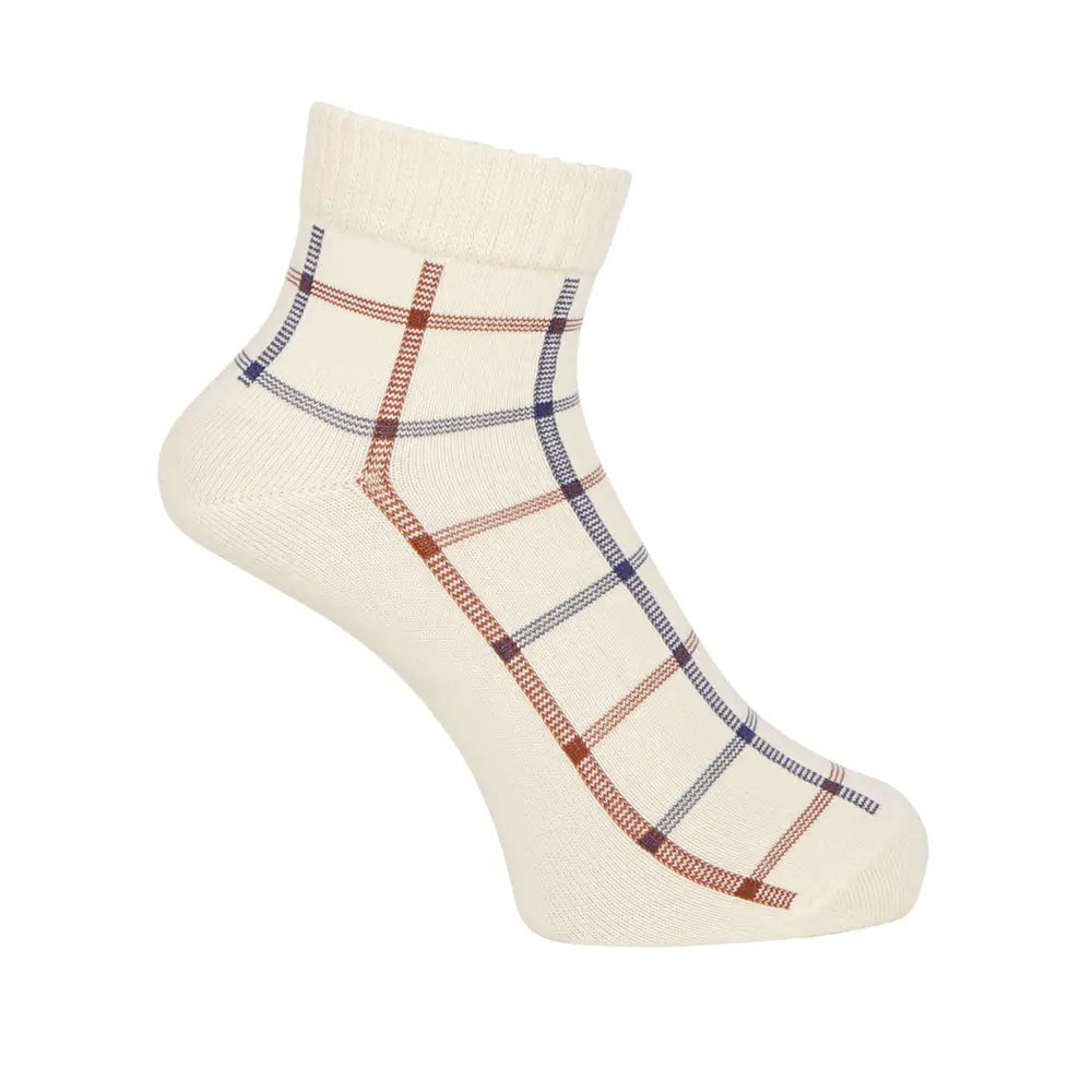 Aquascutum アクアスキュータム ソックス リッチェルウインドーペーン ショート - カジュアルソックス Beige / 24-26 RENOWNINX ONLINE SHOP