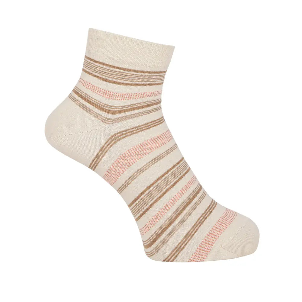 Aquascutum アクアスキュータム ソックス ソフトテンションボーダー ショート - カジュアルソックス Beige / 24-26 RENOWNINX ONLINE SHOP