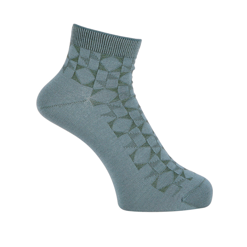 Aquascutum アクアスキュータム ソックス ソフトテンション幾何 ショート - カジュアルソックス Green / 24-26 RENOWNINX ONLINE SHOP