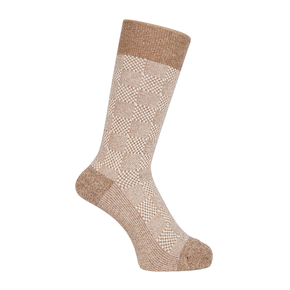 Aquascutum アクアスキュータム ソックス ゴムなし 綿麻ジャガード - カジュアルソックス Brown / 24-26 RENOWNINX ONLINE SHOP