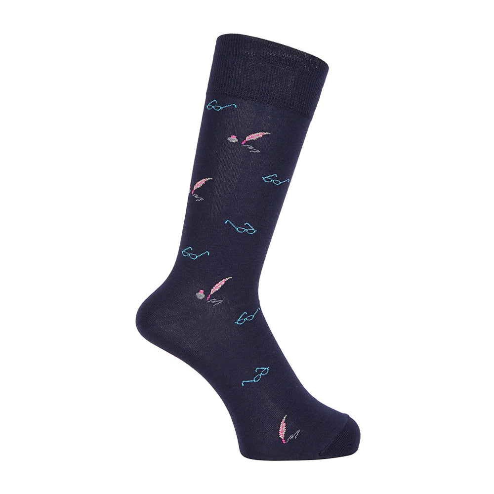 Aquascutum アクアスキュータム ニューライン ソックス フェザーペン - カジュアルソックス Navy / 25-27 RENOWNINX ONLINE SHOP