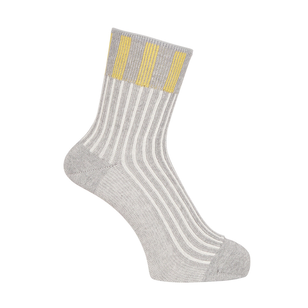 Aquascutum アクアスキュータム ニューライン ソックス ストライプジャガードハーフ丈 - カジュアルソックス Gray / 25-27 RENOWNINX ONLINE SHOP