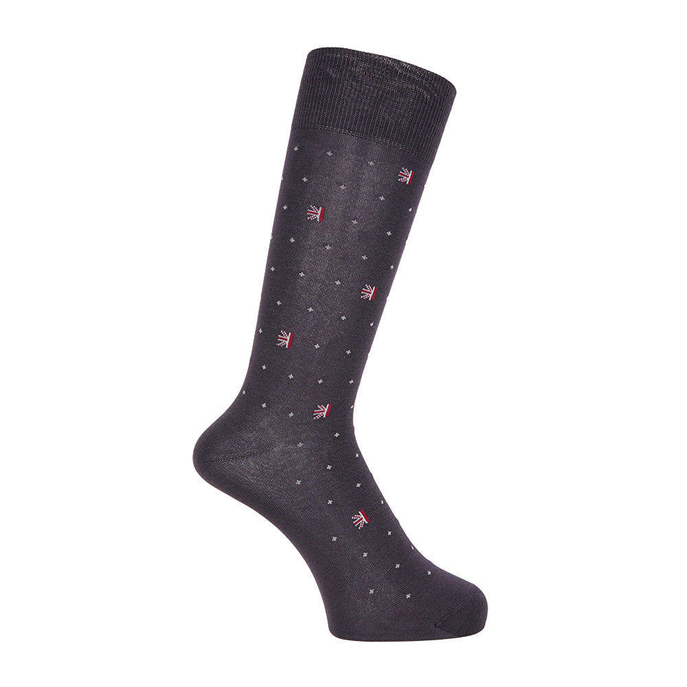 Aquascutum アクアスキュータム ニューライン ソックス スムース&フィットロゴ - ビジネスソックス Charcoal Gray / 25-27 RENOWNINX ONLINE SHOP