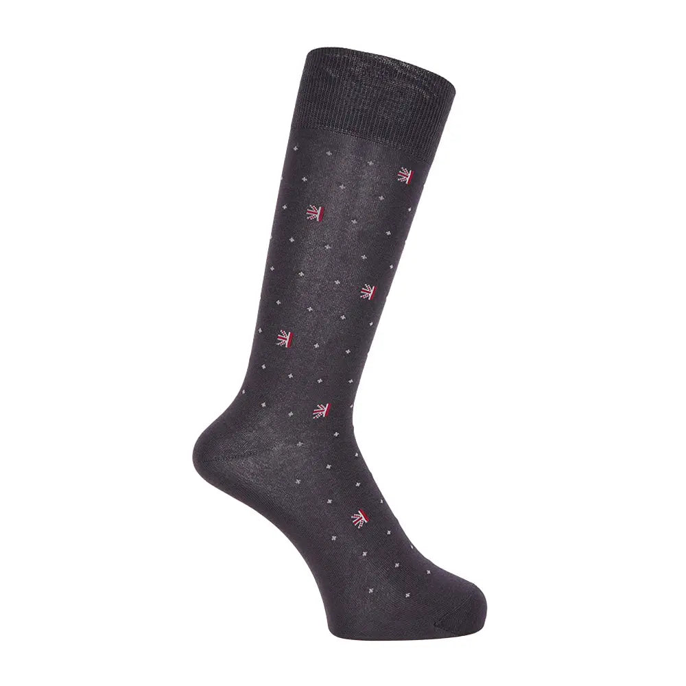 Aquascutum アクアスキュータム ニューライン ソックス スムース&フィットロゴ - ビジネスソックス Charcoal Gray / 25-27 RENOWNINX ONLINE SHOP