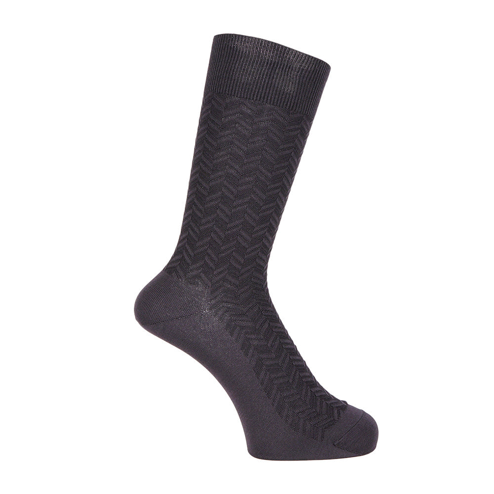 Aquascutum アクアスキュータム ソックス ヘリンボーンリンクス - ビジネスソックス Charcoal Gray / 25-27 RENOWNINX ONLINE SHOP