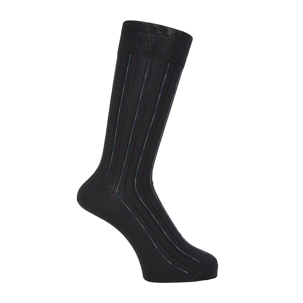 Aquascutum アクアスキュータム ソックス ドロップストライプ - ビジネスソックス Black / 27-29 RENOWNINX ONLINE SHOP