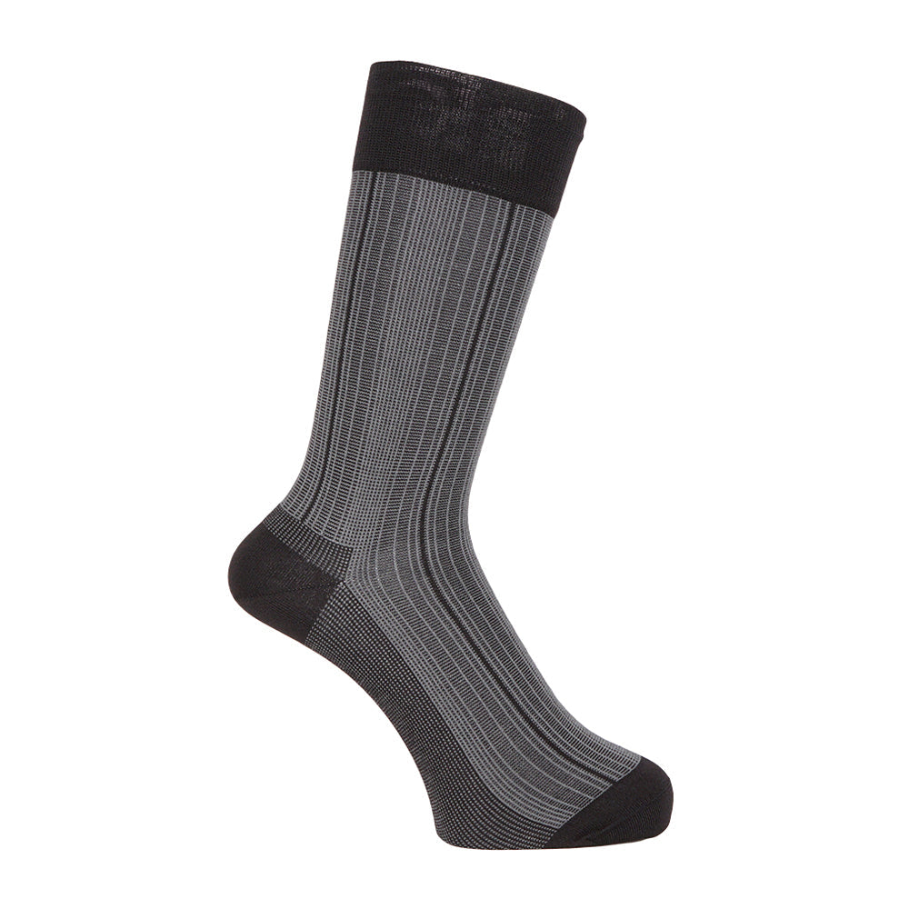 Aquascutum アクアスキュータム ソックス 接触冷感ストライプ - ビジネスソックス Black / 25-27 RENOWNINX ONLINE SHOP