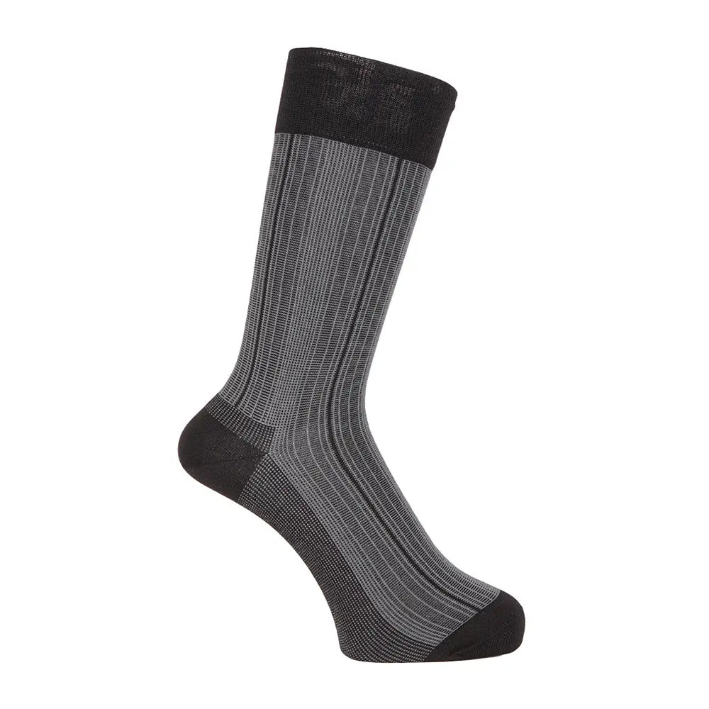 Aquascutum アクアスキュータム ソックス 接触冷感ストライプ - ビジネスソックス Black / 25-27 RENOWNINX ONLINE SHOP