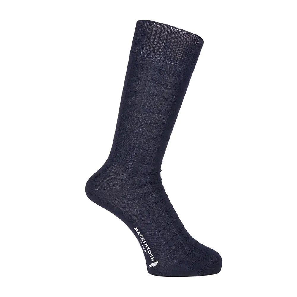 MACKINTOSH LONDON マッキントッシュ ロンドン ソックス スモールブロックリンクス - ビジネスソックス Navy / 27-28 RENOWNINX ONLINE SHOP