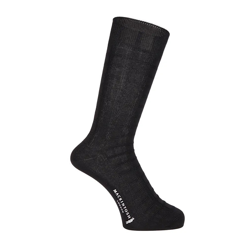MACKINTOSH LONDON マッキントッシュ ロンドン ソックス スモールブロックリンクス - ビジネスソックス Black / 27-28 RENOWNINX ONLINE SHOP