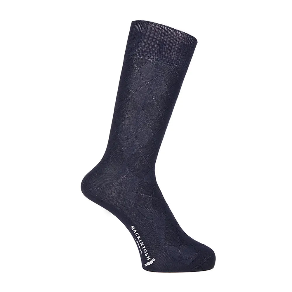 MACKINTOSH LONDON マッキントッシュ ロンドン ソックス アーガイルリンクス - ビジネスソックス Navy / 25-26 RENOWNINX ONLINE SHOP