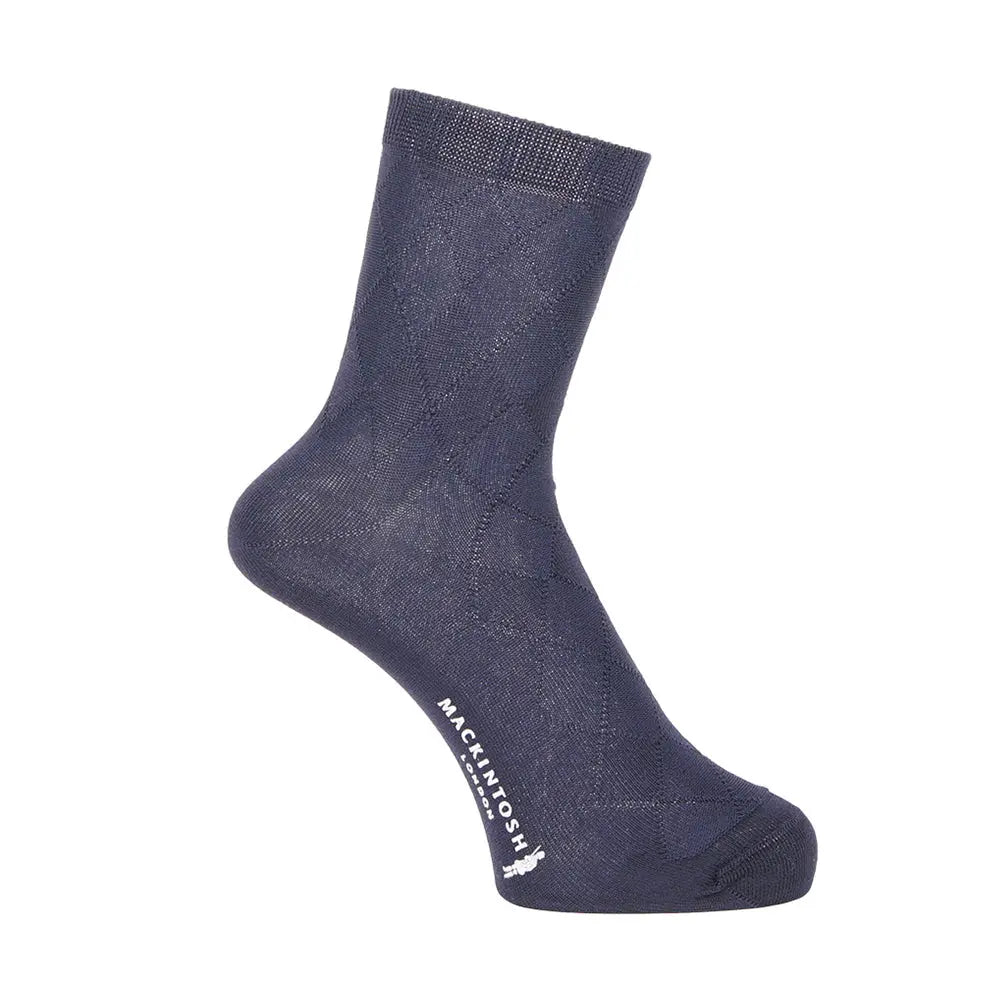 MACKINTOSH LONDON マッキントッシュ ロンドン ソックス アーガイルリンクスハーフ丈 - ビジネスソックス Navy / 25-26 RENOWNINX ONLINE SHOP