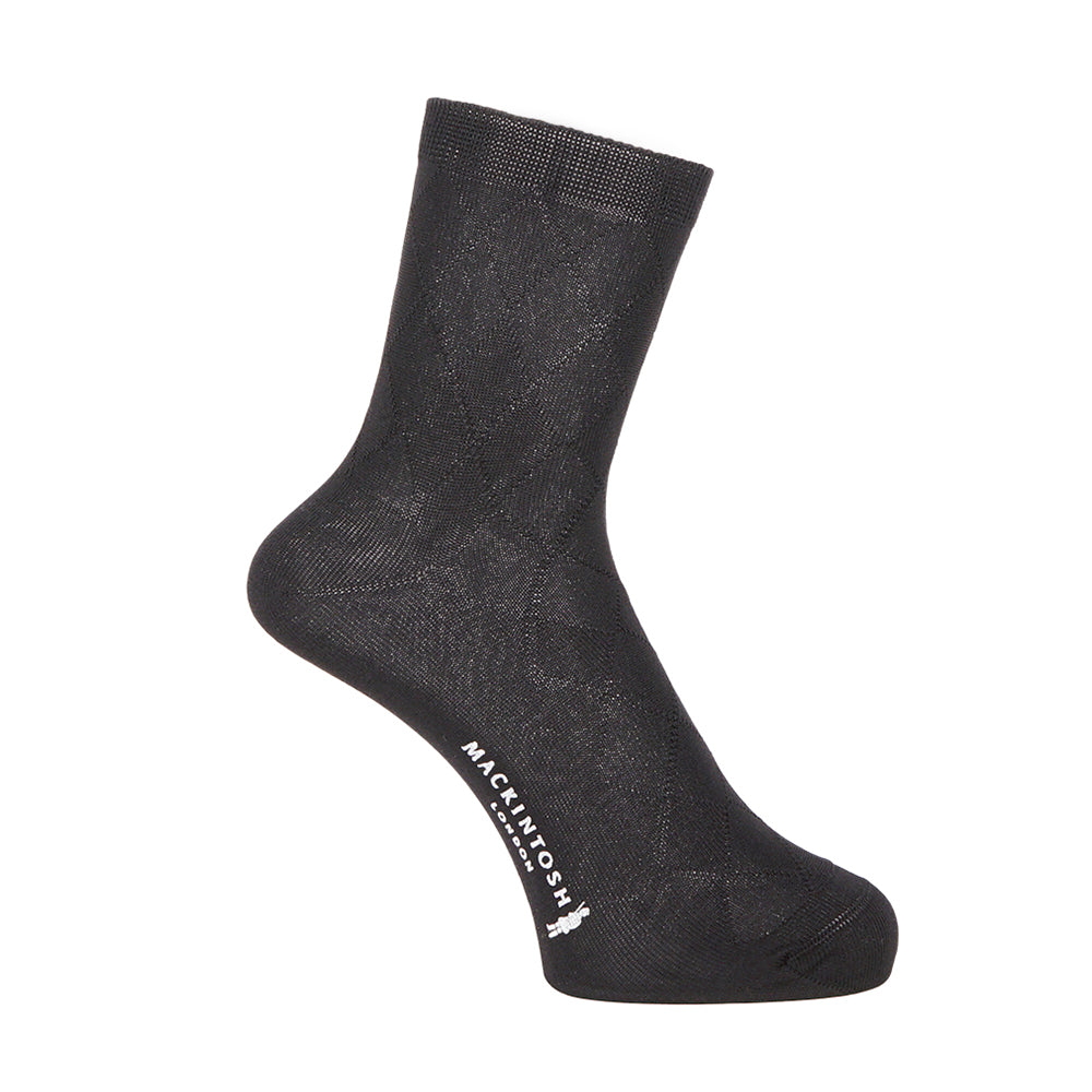 MACKINTOSH LONDON マッキントッシュ ロンドン ソックス アーガイルリンクスハーフ丈 - ビジネスソックス Black / 25-26 RENOWNINX ONLINE SHOP