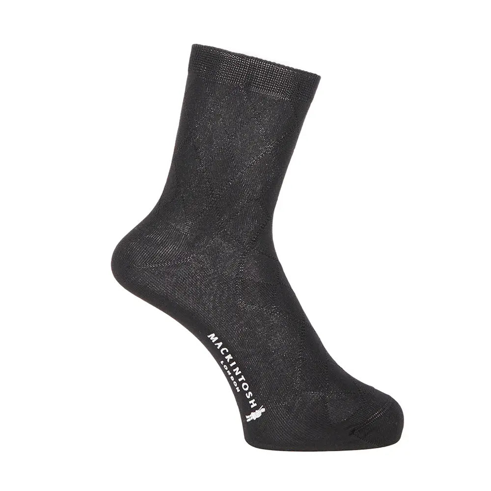 MACKINTOSH LONDON マッキントッシュ ロンドン ソックス アーガイルリンクスハーフ丈 - ビジネスソックス Black / 25-26 RENOWNINX ONLINE SHOP