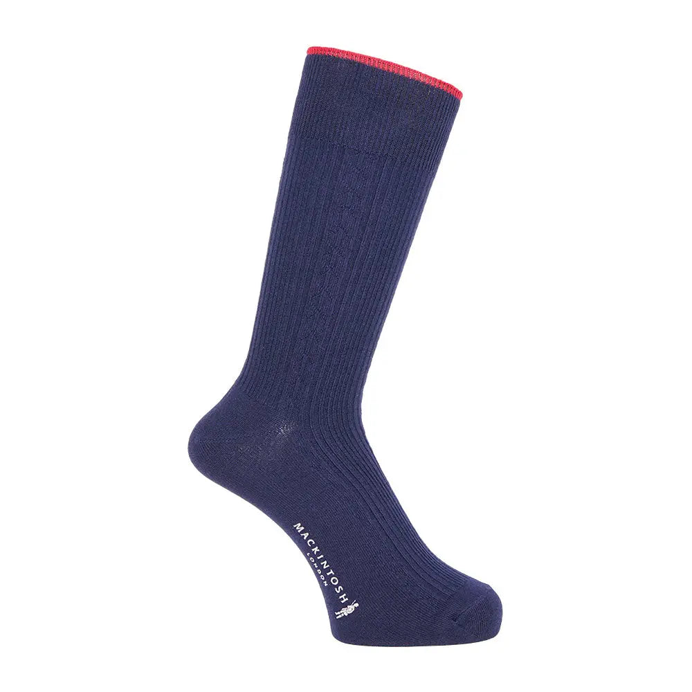 MACKINTOSH LONDON マッキントッシュ ロンドン ソックス ケーブルリンクス - カジュアルソックス Navy / 25-27 RENOWNINX ONLINE SHOP