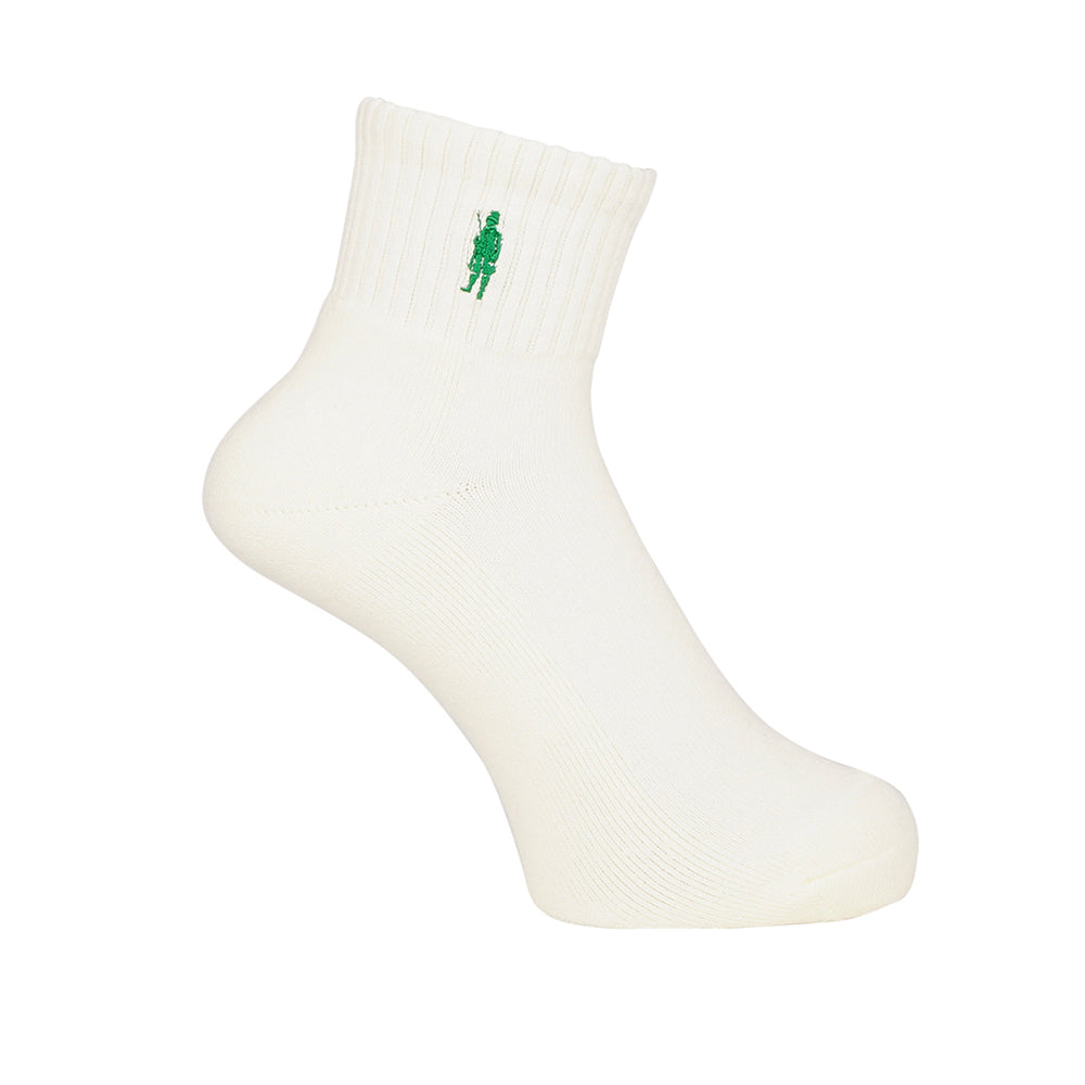 MACKINTOSH LONDON マッキントッシュ ロンドン ソックス ワンポイント刺繍パイルショート - カジュアルソックス Off White / 25-27 RENOWNINX ONLINE SHOP