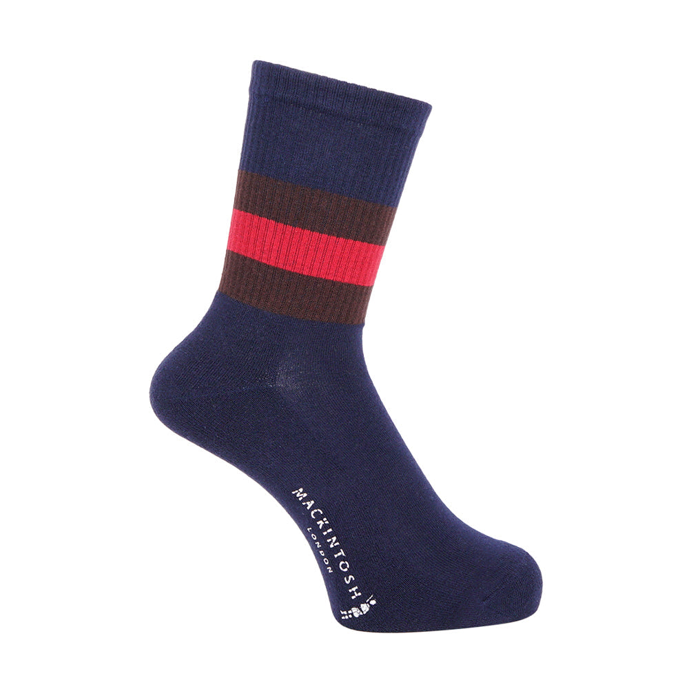 MACKINTOSH LONDON マッキントッシュ ロンドン ソックス クラブボーダーパイル - カジュアルソックス Navy / 25-27 RENOWNINX ONLINE SHOP