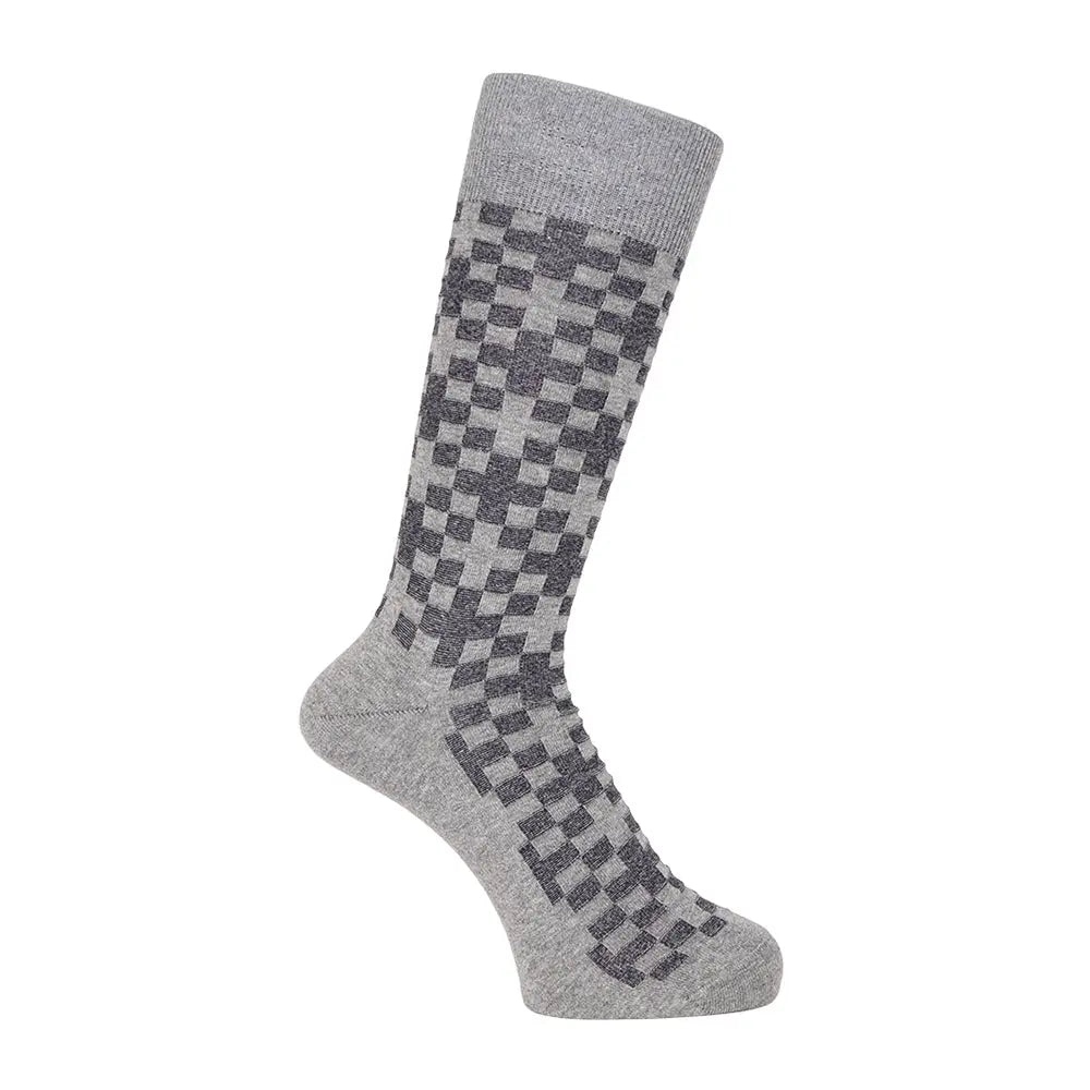 Aquascutum アクアスキュータム ニューライン ソックス タフストレッチクロスブロック - ビジネスソックス Gray / 25-27 RENOWNINX ONLINE SHOP