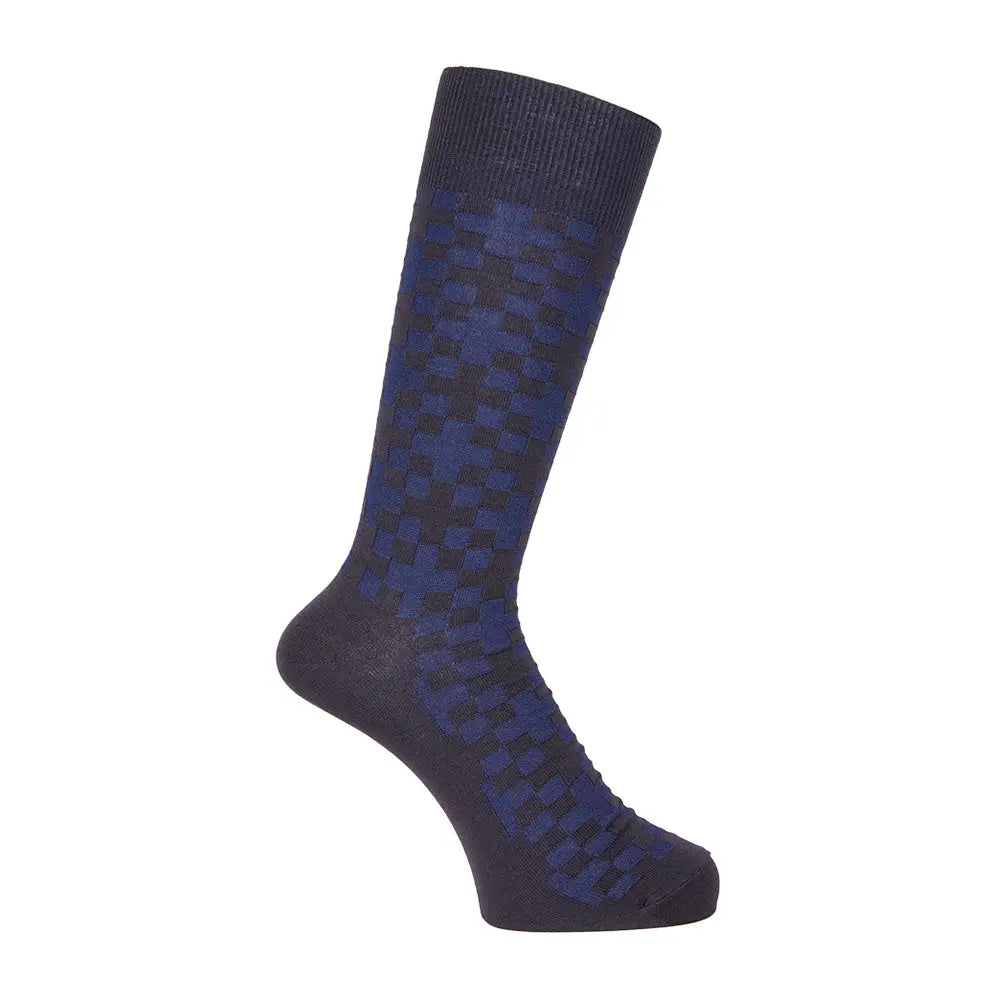 Aquascutum アクアスキュータム ニューライン ソックス タフストレッチクロスブロック - ビジネスソックス Charcoal Gray / 25-27 RENOWNINX ONLINE SHOP