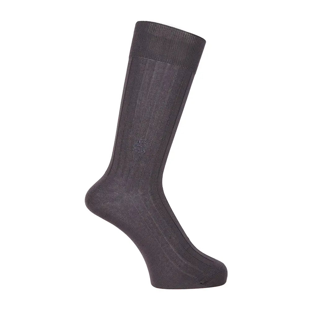 Aquascutum アクアスキュータム ソックス 8×2リブ - ビジネスソックス Charcoal Gray / 27-29 RENOWNINX ONLINE SHOP