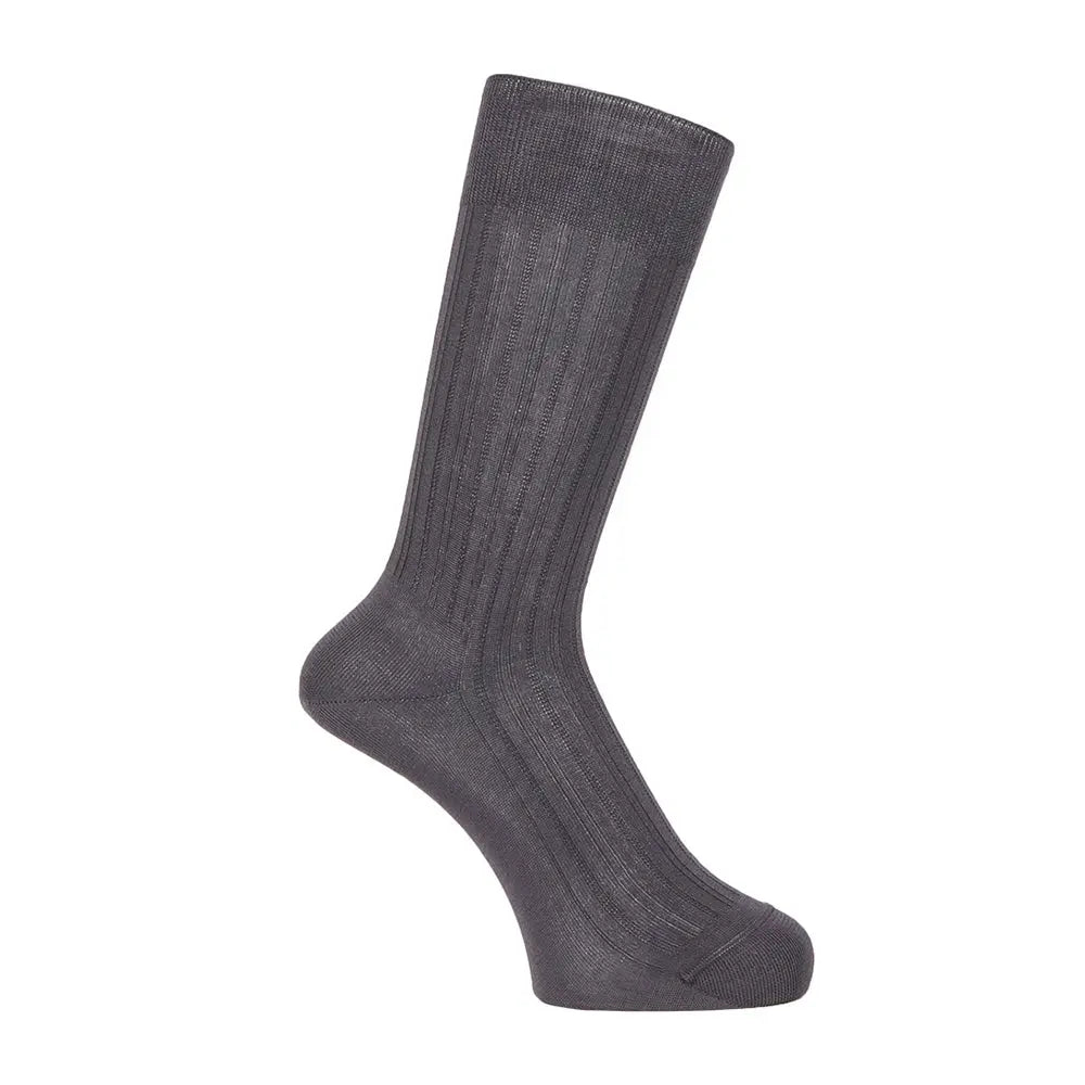 Aquascutum アクアスキュータム ソックス 綿100リブリンクス - ビジネスソックス Charcoal Gray / 25-26 RENOWNINX ONLINE SHOP
