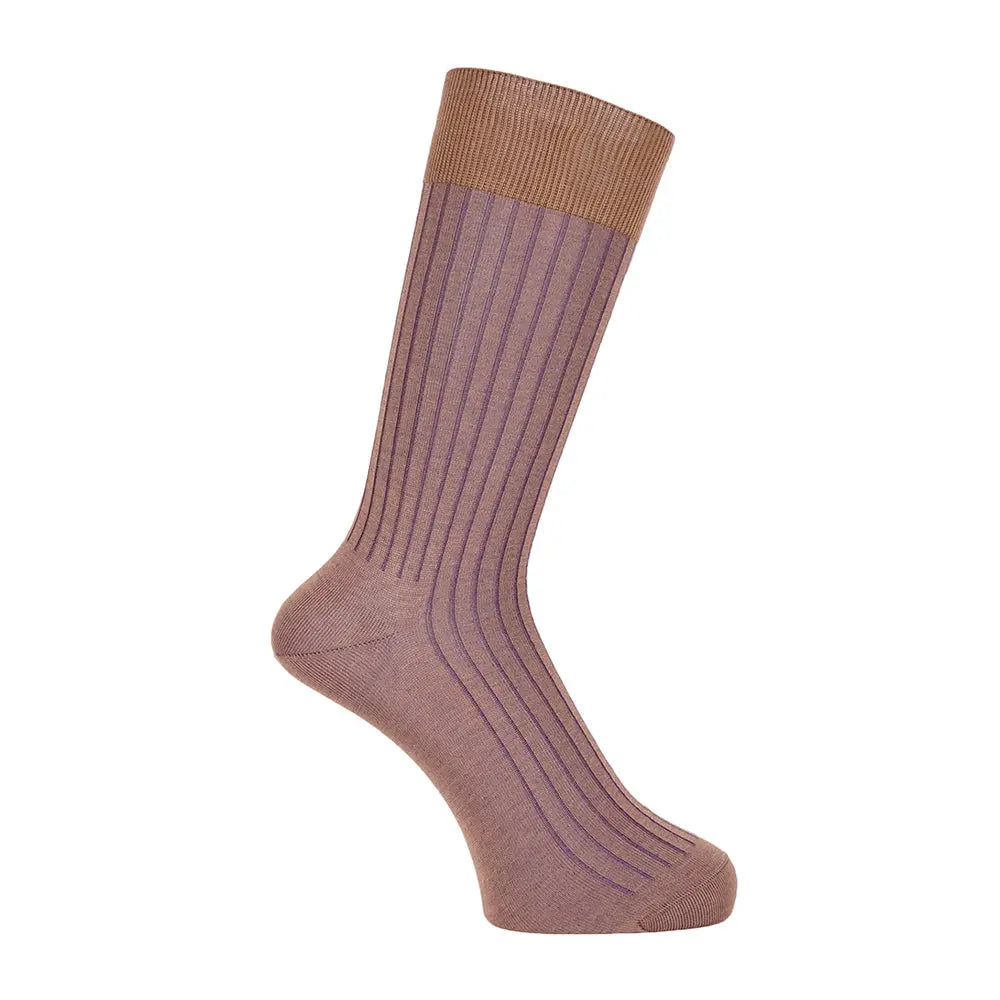 Aquascutum アクアスキュータム ソックス シャドーリブ - ビジネスソックス Brown / 25-27 RENOWNINX ONLINE SHOP