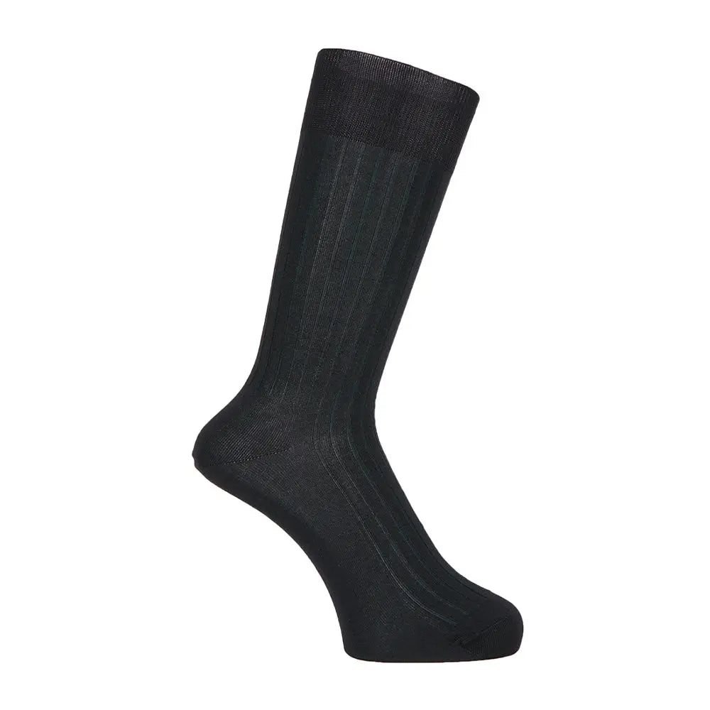 Aquascutum アクアスキュータム ソックス シャドーリブ - ビジネスソックス Black / 25-27 RENOWNINX ONLINE SHOP