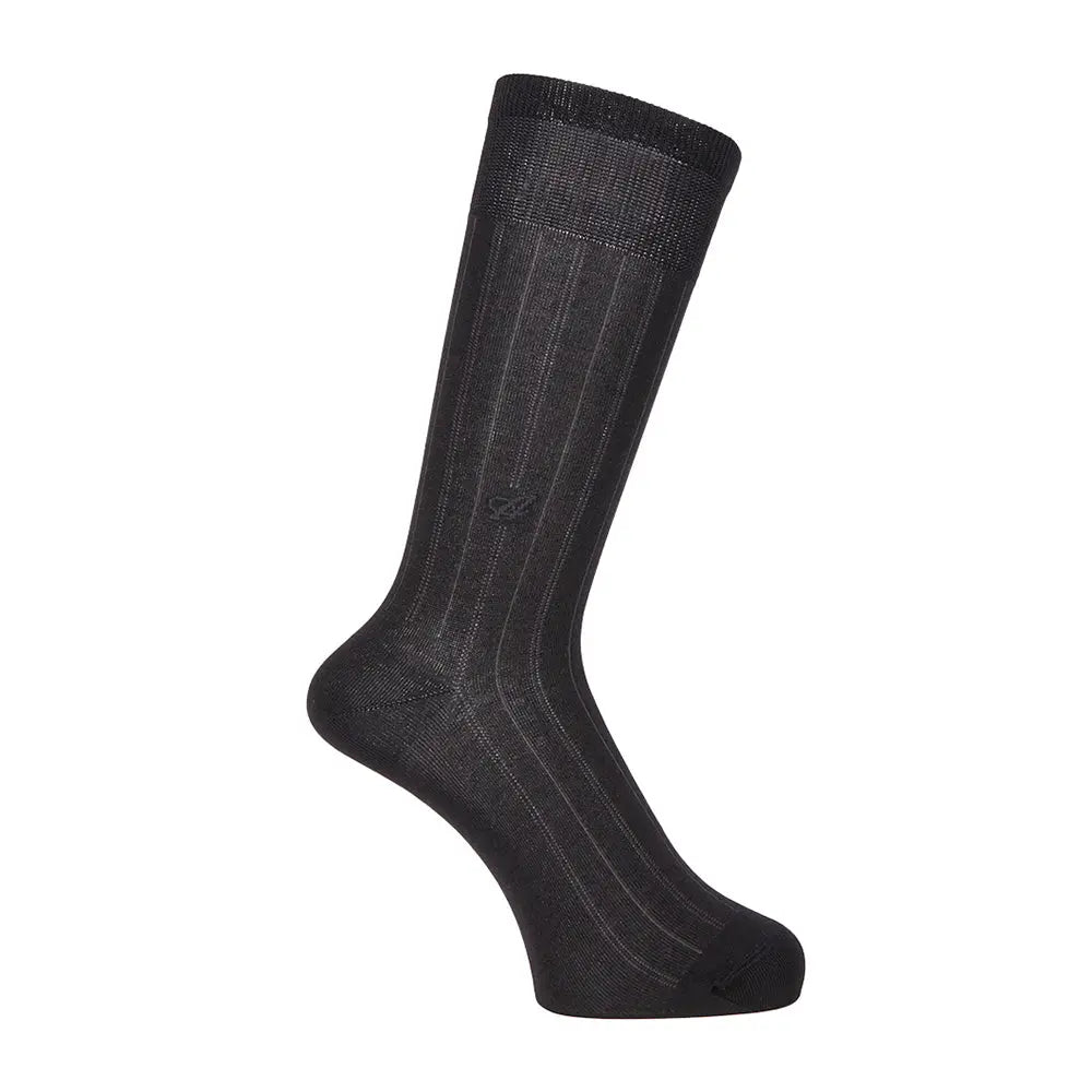 Aquascutum アクアスキュータム ソックス ラインストライプ - ビジネスソックス Black / 25-26 RENOWNINX ONLINE SHOP