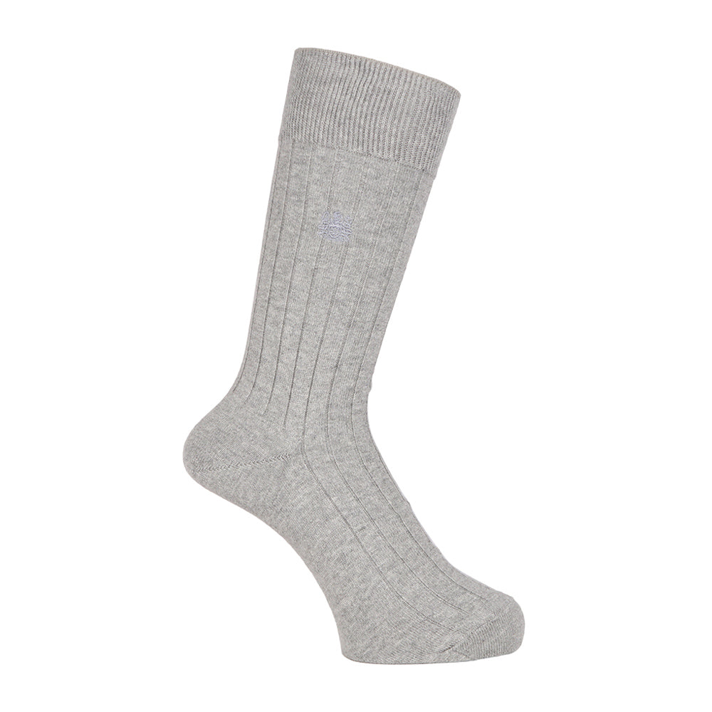 Aquascutum アクアスキュータム ソックス オーガニックコットン100% リブ - カジュアルソックス Gray / 25-26 RENOWNINX ONLINE SHOP