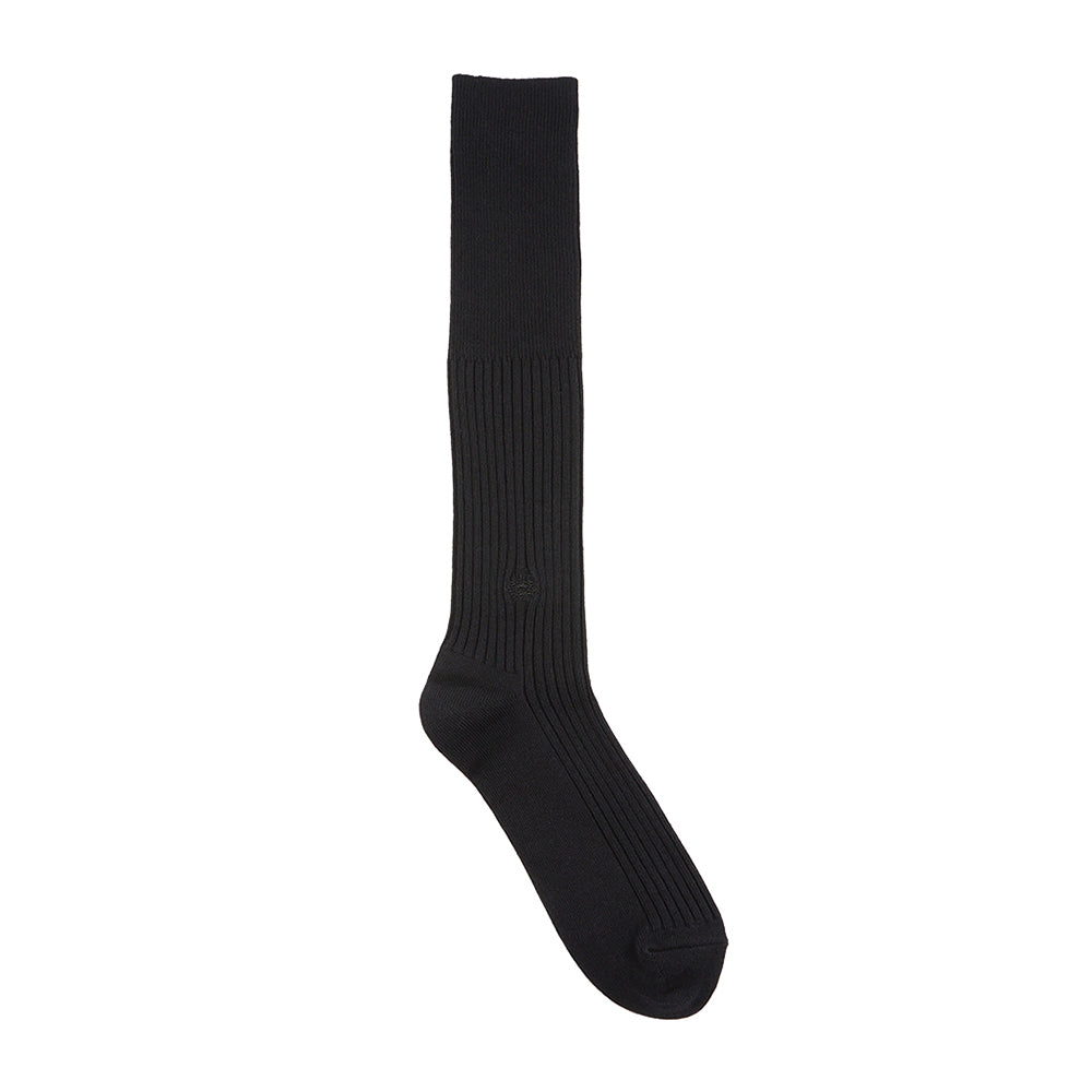 Aquascutum アクアスキュータム ソックス ワンポイント刺繍HS - ハイソックス Black / 25-27 RENOWNINX ONLINE SHOP