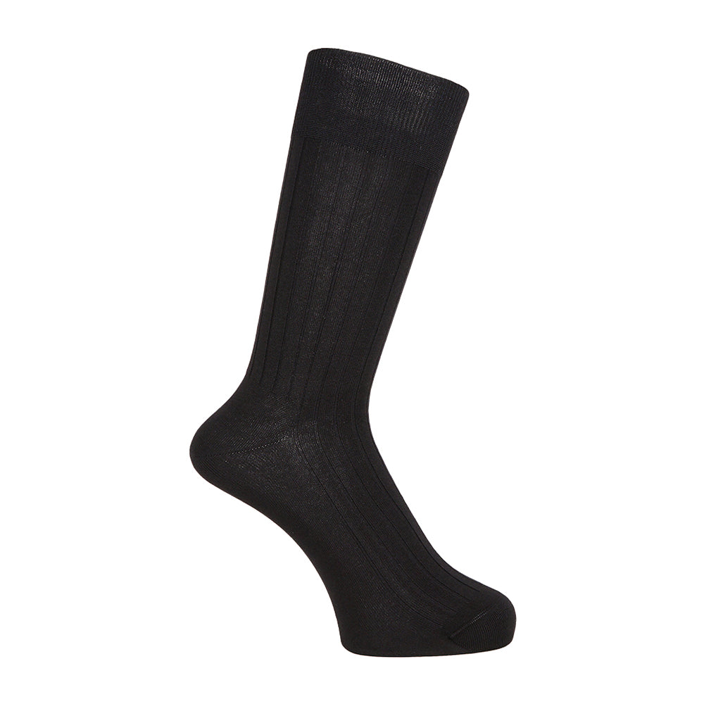 INXファクトリープロジェクト ソックス オーガニック超長綿ハイゲージリブ - ビジネスソックス Black / 25-27 RENOWNINX ONLINE SHOP