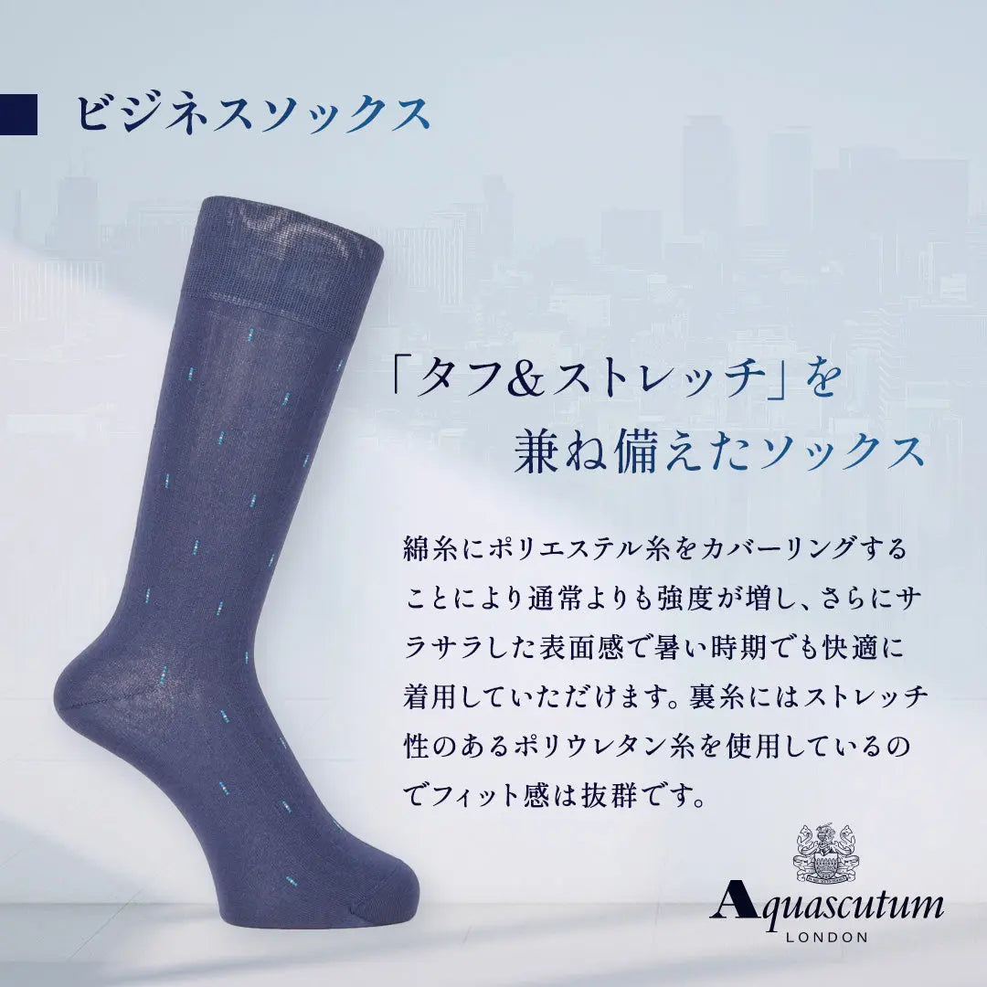 Aquascutum アクアスキュータム ニューライン ソックス ドライストライプドット - ビジネスソックス  RENOWNINX ONLINE SHOP