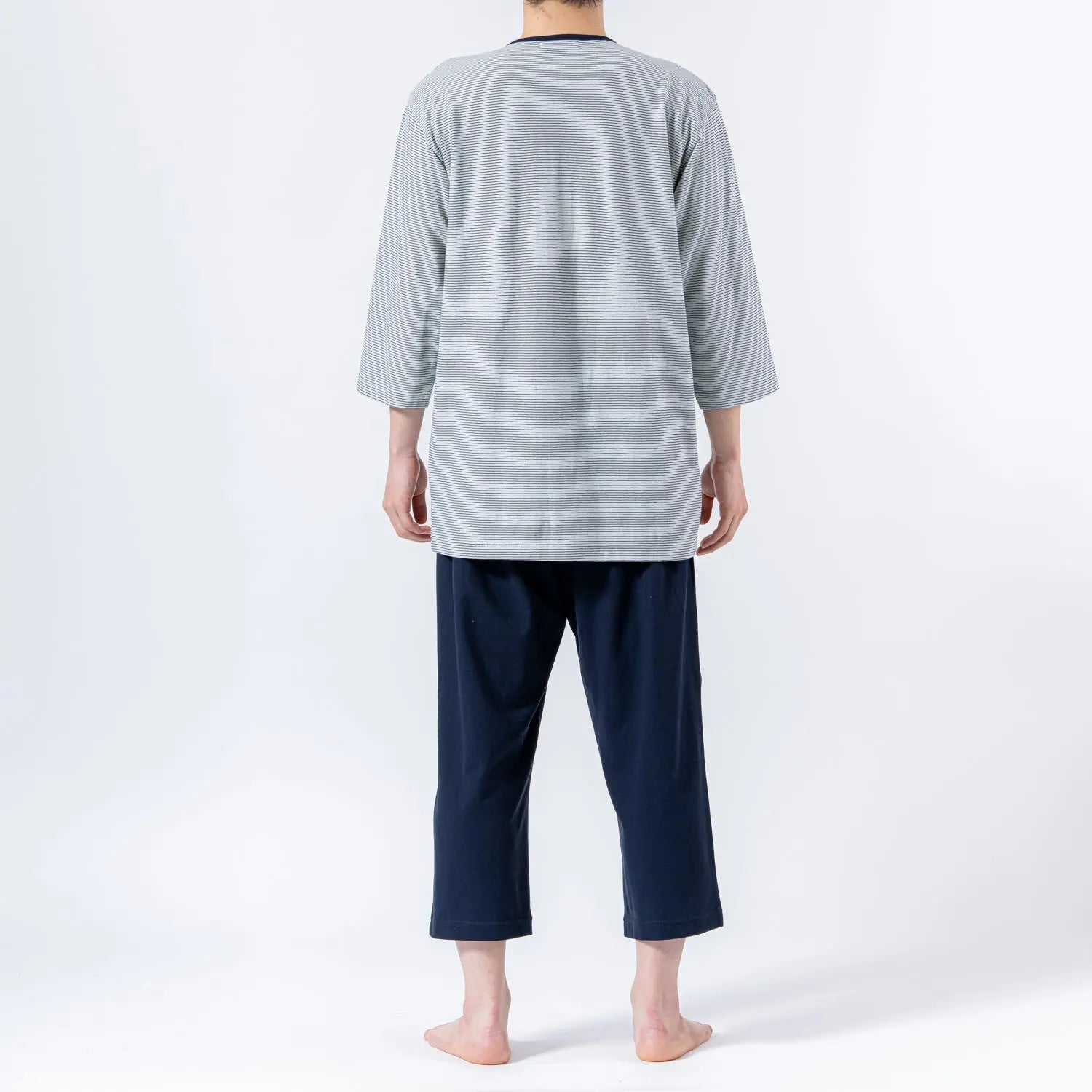 Aquascutum アクアスキュータム パジャマ 強撚天竺先染めボーダー全開 6分袖7分パンツ - パジャマ RENOWNINX ONLINE SHOP