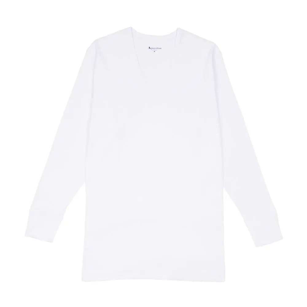 Aquascutum アクアスキュータム 長袖U首 柔らか綿 - トップス White / LL RENOWNINX ONLINE SHOP