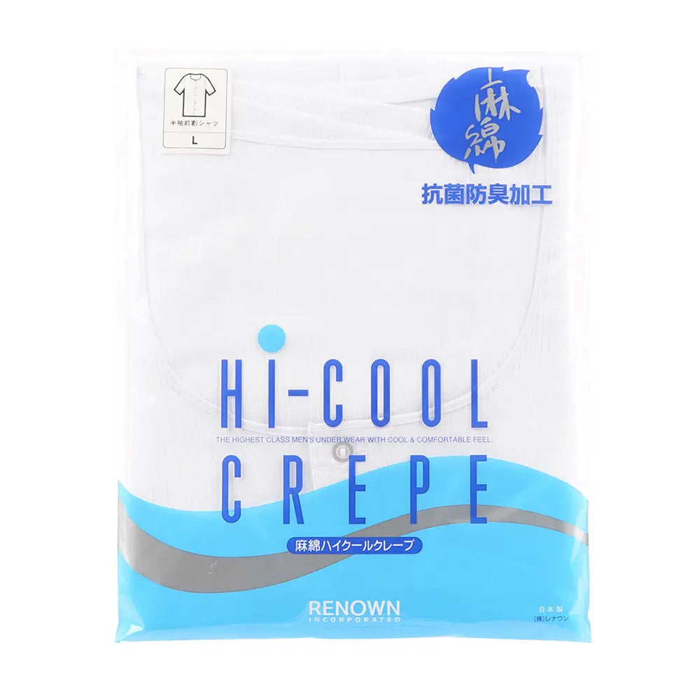 HI-COOL CREPE ハイクールクレープ 半袖前割シャツ 綿麻 - トップス  RENOWNINX ONLINE SHOP