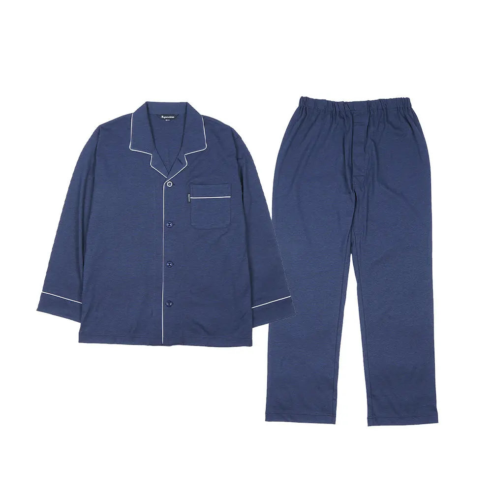 Aquascutum アクアスキュータム パジャマ リキッドコットンバーズアイ - パジャマ Blue / L RENOWNINX ONLINE SHOP